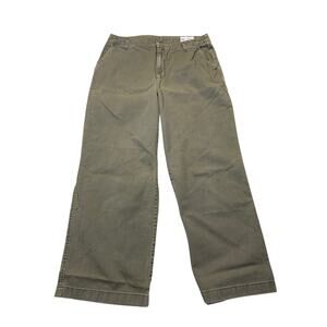 Gap Loose Khakis Pants Women's 14 Green Wide Leg Baggy